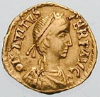 Avitus Western Roman Emperor reigned 455-456   tremissis from the Ravenna Mint